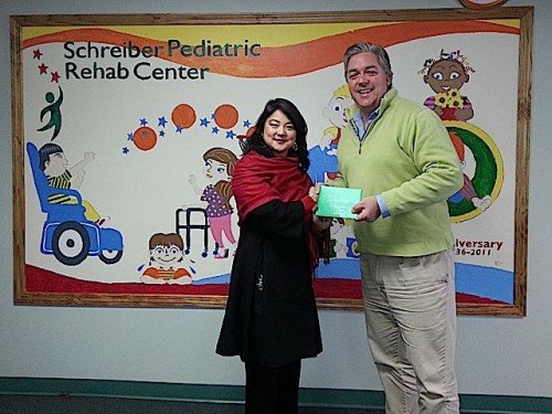 Rebecca Baden, Phillips Office Solutions’ document management sales consultant for the Lancaster market, and James DeBord, president, Schreiber Pediatric Rehab Center.