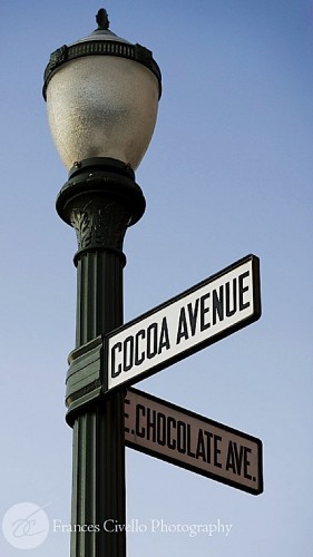 Chocolate and Cocoa avenues sign